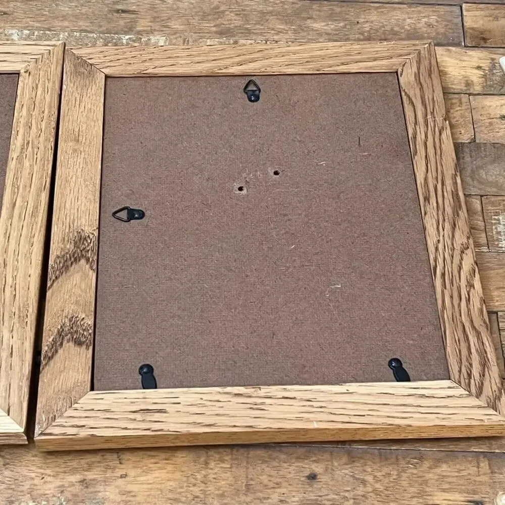 Vintage Wooden Rectangle Picture Frames Set of Two 8 x 10 in Classic Wood Grain